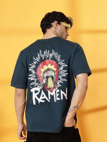 Rigo Unisex Naruto
                        Graphic Printed Round Neck Cotton Oversized
                        T-shirt