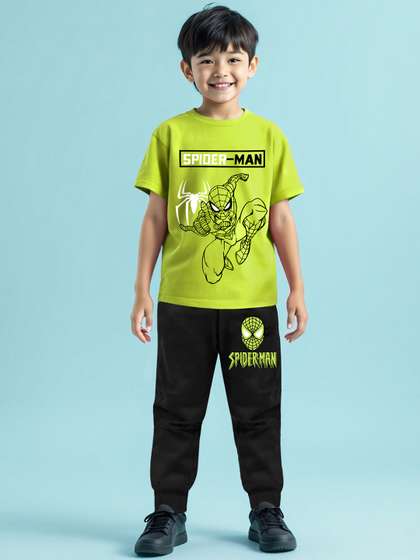 YK Marvel Boys Printed
                    T-Shirt and Track Pant