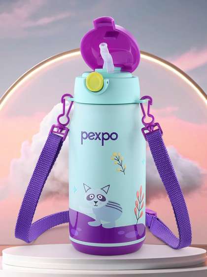 Pexpo Poggo Hot &
                    Cold Stainless Steel Kids Water Bottle 420 ml Purple
                    - Raccoon