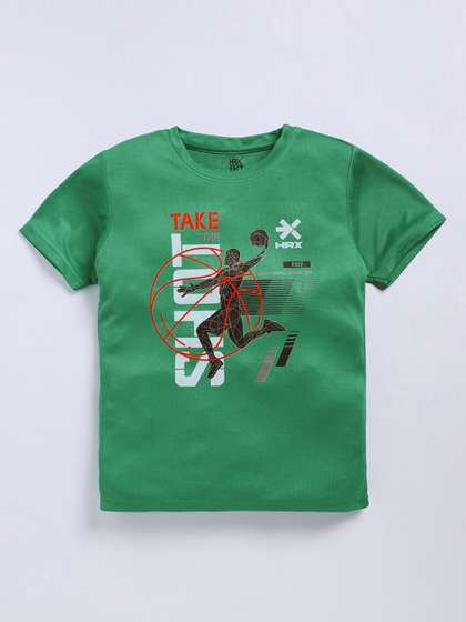 HRX by Hrithik Roshan
                      Boys Typography Printed Rapid Dry Sports T-shirt