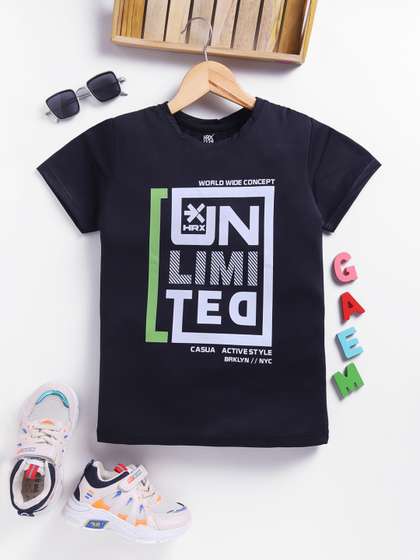 HRX by Hrithik Roshan
                      Boys Typography Printed Rapid Dry T-shirt