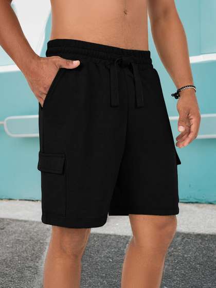 NOBERO Men Loose Fit
                        Pure Cotton Cargo Shorts
