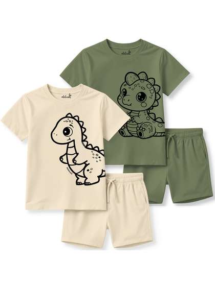 x2o Selection Of 2 Kids
                    Printed Pure Cotton Sleeveless T-shirt With Shorts