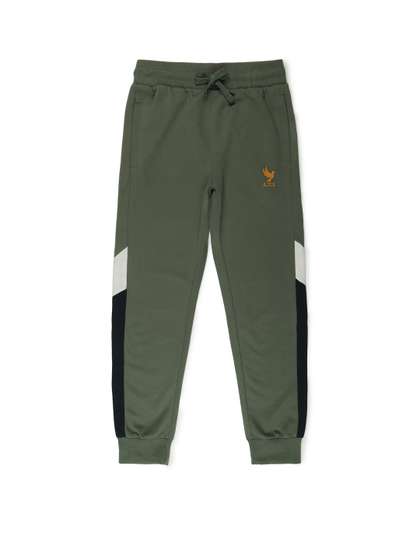 Alan Jones Boys Mid Rise
                    Color Blocked Regular Fit Joggers