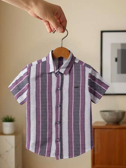 Toonyport Boys
                        Comfort Multi Stripes Opaque Striped Casual
                        Shirt