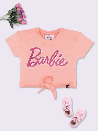 YK X Minute Mirth Barbie
                    Printed Tie-Up Top