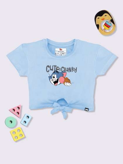 YK X Minute Mirth Tom
                    & Jerry Printed Tie-Up Top