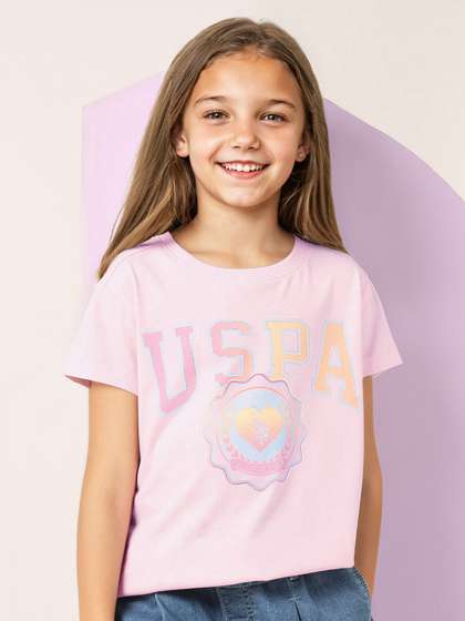 U.S. Polo Assn. Kids
                      Girls Floral Printed Extended Sleeves T-shirt