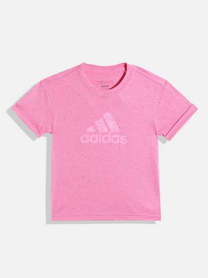 ADIDAS Girls Brand Logo
                    Printed Pulse Magenta Mel T-shirt