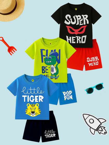 YK Boys Printed T-shirt
                    with Shorts