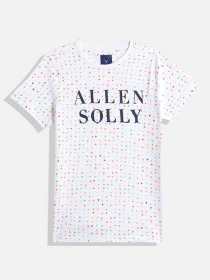 Allen Solly Junior Boys
                    Printed Brand Logo Pure Cotton T-shirt