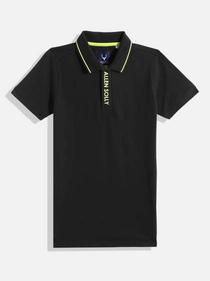 Allen Solly Junior Boys
                    Brand Logo Polo Collar Pure Cotton T-shirt