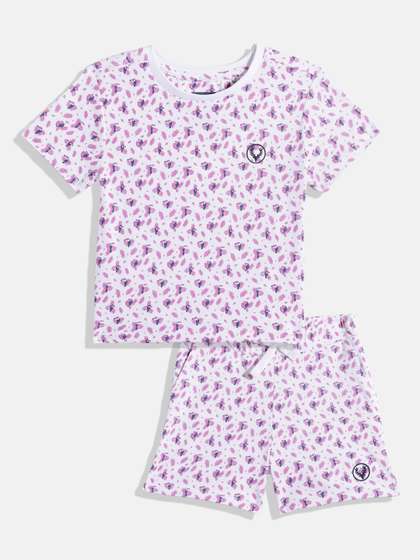 Allen Solly Junior Girls
                    Printed Pure Cotton T-shirt with Shorts