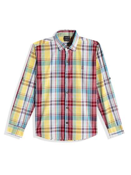 CAVIO Boys Checked
                    Casual Shirt
