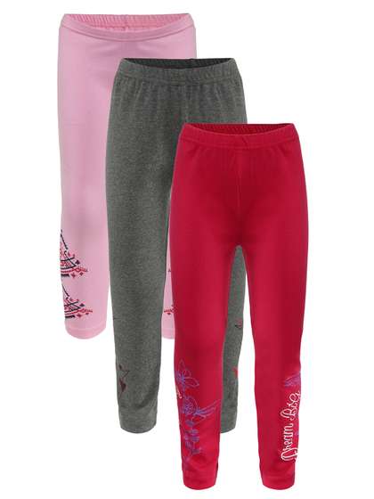 TotzTouch Girls Pack Of
                    3 Printed Mid-Rise Ankle-Length Leggings