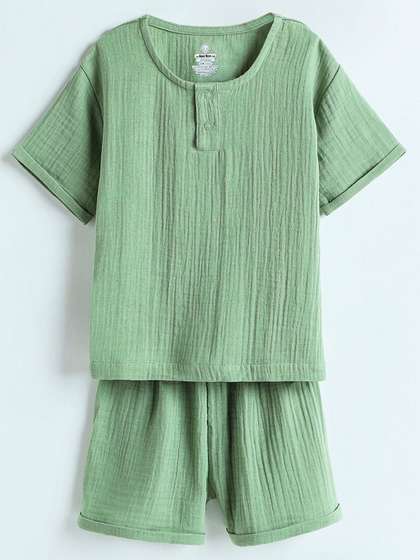 The Boo Boo Club Kids
                      Round Neck Organic Cotton Top With Shorts