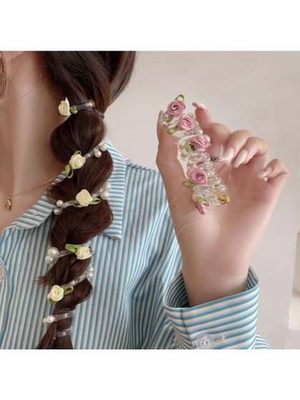 Ziory Girls Set of 2
                    Floral Designed Ponytail Holders
