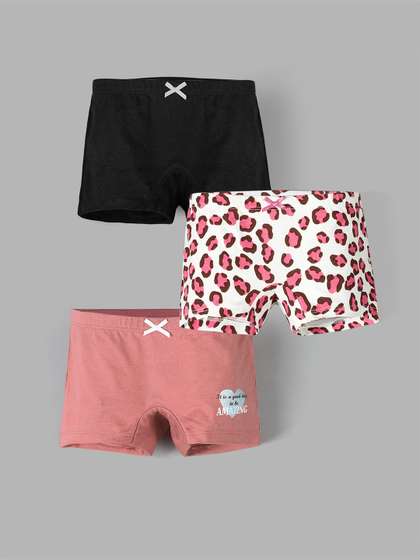 TRESNOVA Girls Pack Of 3
                    Printed Boyshort Briefs with Anti-Microbial
                    Technology