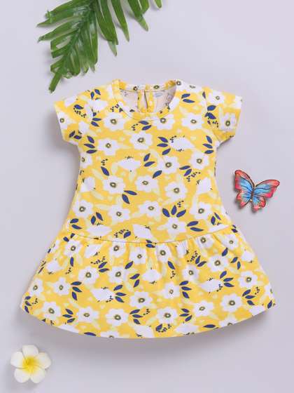 YK X Tinyo Infant Girls
                    Floral Print Drop-Waist Dress