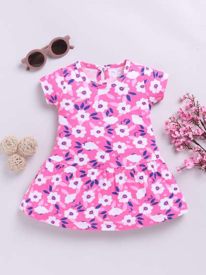 YK X Tinyo Infant Girls
                    Floral Print Cotton Fit & Flare Dress