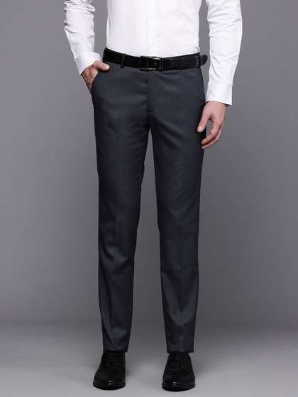 Raymond Men Textured
                        Slim Fit Formal Trousers