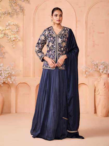 MADHURAM
                            Embroidered Sequinned Silk Ready To Wear
                            Lehenga With Blouse & Dupatta