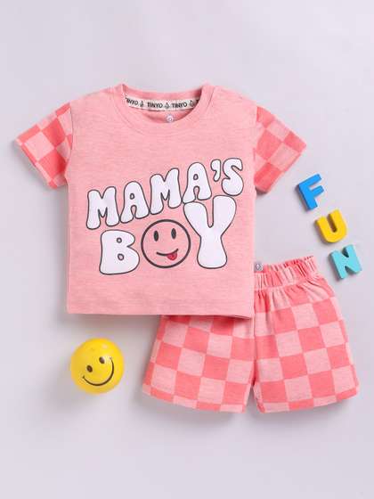 YK X Tinyo Infant Boys
                    Puff Printed T-shirt with Shorts