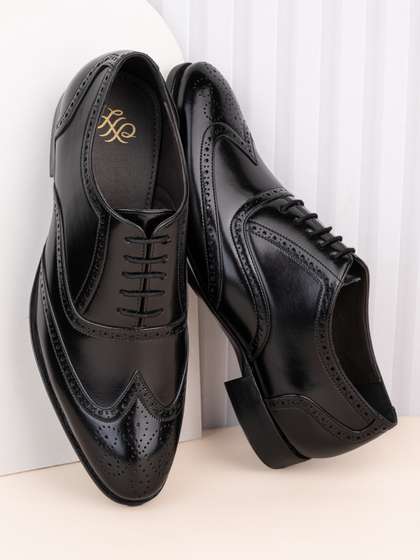 House of Pataudi Men
                        Textured Formal Derbys