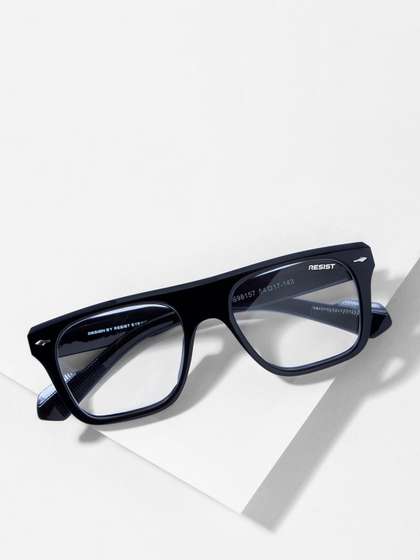 RESIST EYEWEAR
                          UNISEX Black Clear UV Protected Wayfarer
                          Sunglasses