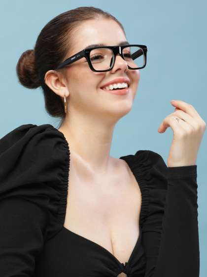 RESIST EYEWEAR
                          UNISEX Black Clear UV Protected Wayfarer
                          Sunglasses