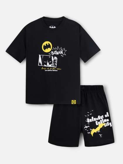 Nap Chief Kids Unisex
                    Batman Glow In The Dark Cotton T-shirt with Shorts