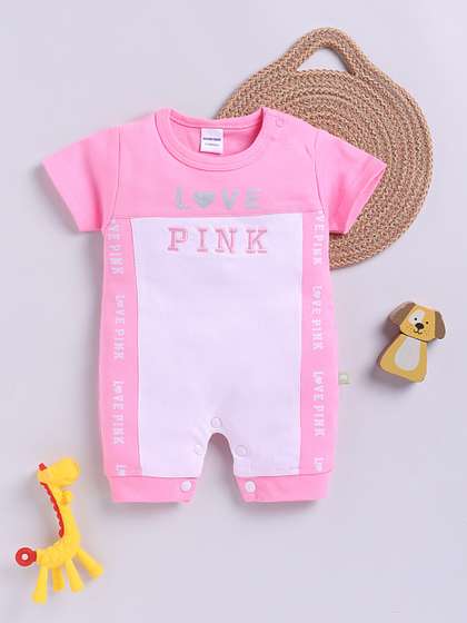 Moms Love Infant Girls
                    Typography Printed Rompers