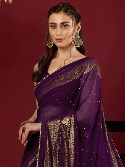 KALINI Women Woven
                        Design Saree With Unstiched Blouse Piece