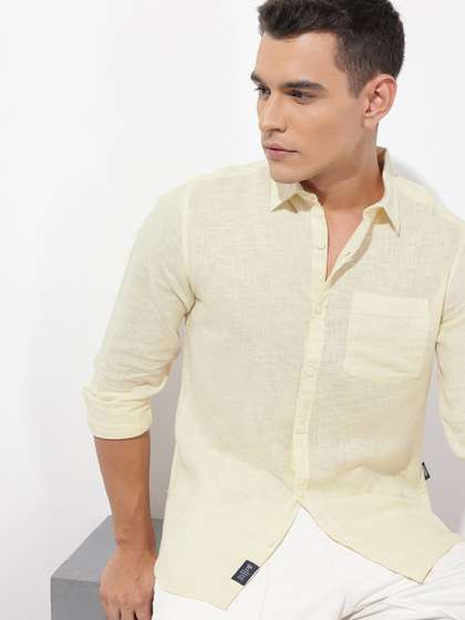 The Roadster
                          Lifestyle Co. Solid Cotton Linen Shirt