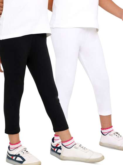 TotzTouch Girls Pack Of
                    2 Mid Rise Cotton Capri Leggings