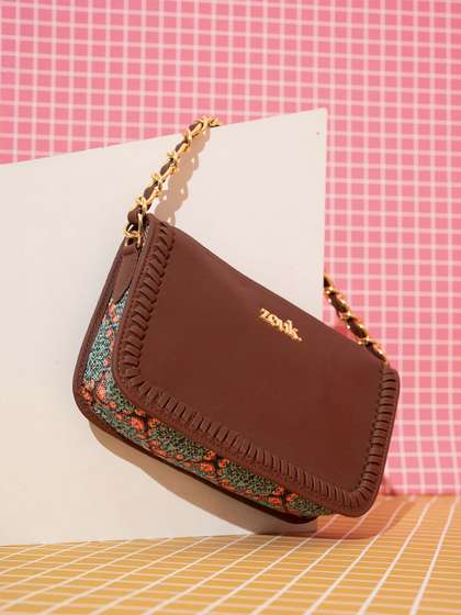 Printed Baguette Handheld Bag