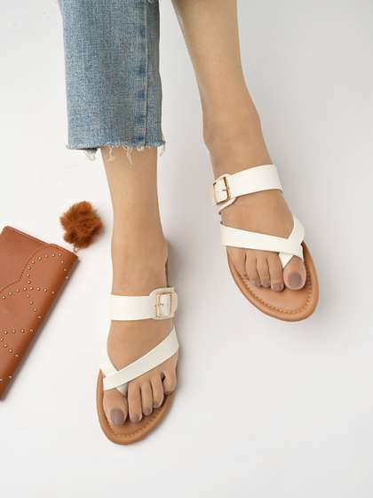 Stylestry Women Open
                      Toe Flats with Buckles