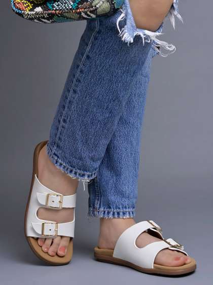 Stylestry Women Open
                        Toe Flats with Buckles