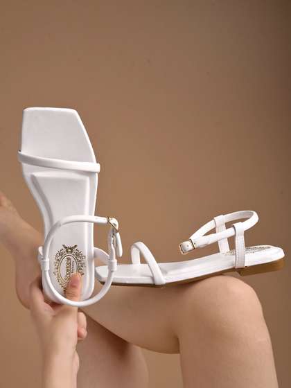 Stylestry Open Toe
                        Square Toe Backstrap Flats
