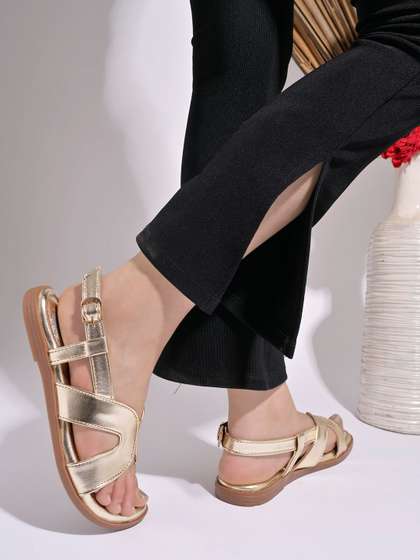 Stylestry Women Open
                      Toe Flats with Buckles