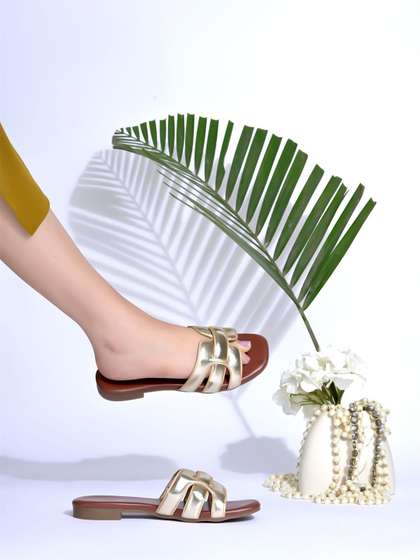 Stylestry Women
                          Printed Slip-On Open Toe Flats