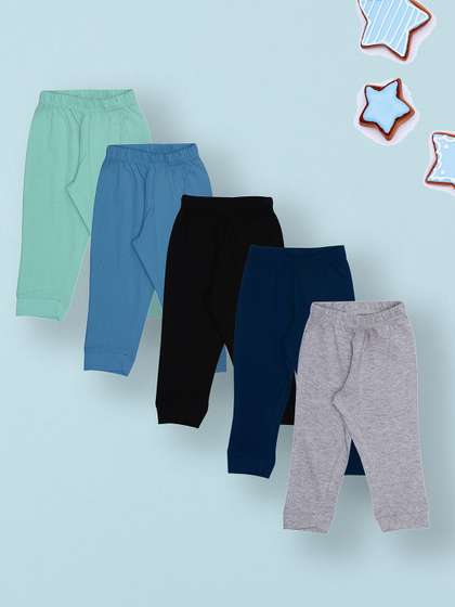 YUV Infants Pack Of 5
                      Pure Cotton Mid-Rise Joggers