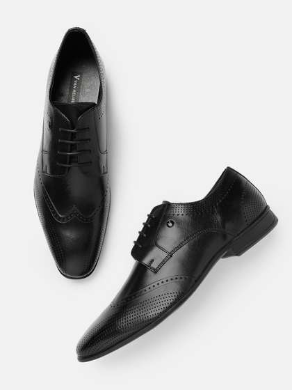 Van Heusen Men
                        Leather Brogues Derby Round Toe Formal Shoes