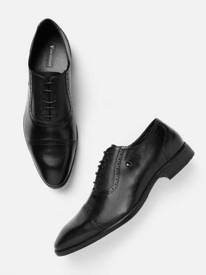 Van Heusen Men
                        Leather Oxford Round Toe Formal Shoes