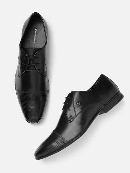 Van Heusen Men
                        Leather Derby Round Toe Formal Shoes