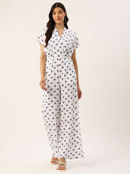Sleek Italia Floral
                        Printed Basic Jumpsuit