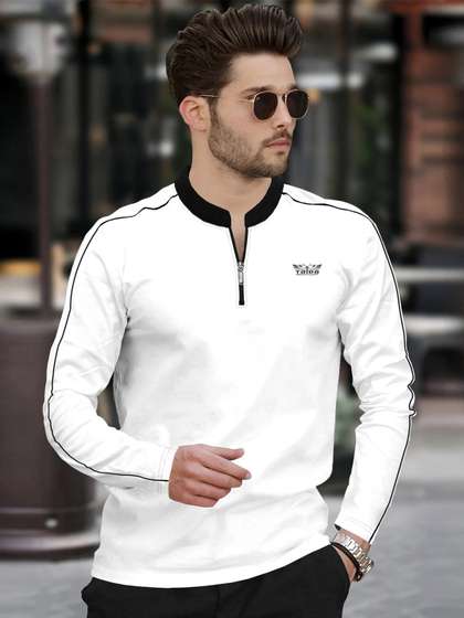 TRIPR Logo Printed Henley T-shirt