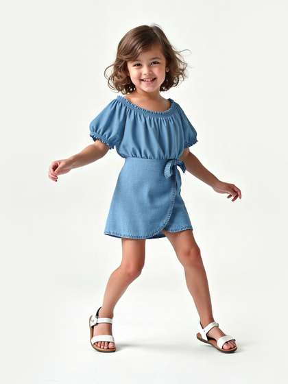 max Girls Solid
                      Mid-Rise Cotton Shorts