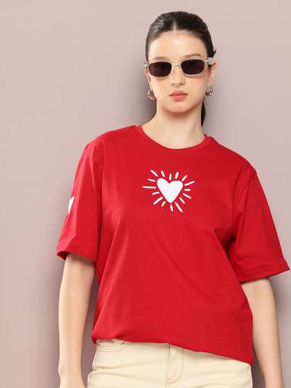 DILLINGER Women
                        Oversized Embroidery Crew Neck Tshirt