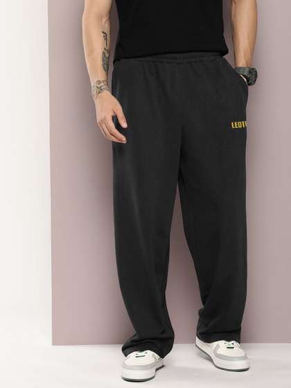 Leotude Men Mid Rise Relaxed-Fit Track Pants